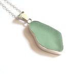 Sea Beach Glass Genuine Surf Tumbled Sterling Silver Pendant