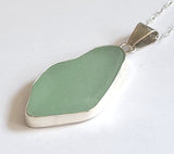 Sea Beach Glass Genuine Surf Tumbled Sterling Silver Pendant