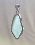 Sea Beach Glass Genuine Surf Tumbled Sterling Silver Pendant