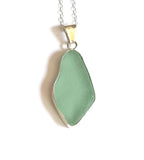 Sea Beach Glass Genuine Surf Tumbled Sterling Silver Pendant