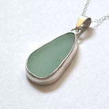 Sea Beach Glass Genuine Surf Tumbled Sterling Silver Pendant