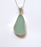 Sea Beach Glass Genuine Surf Tumbled Sterling Silver Pendant