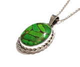 Sterling Silver Inlay Turquoise Variscite Copper Pendant