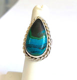 Malachite Chrysocolla Azurite Sterling Silver Ring