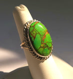 Sterling Silver Inlay Turquoise Variscite Copper Ring