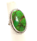 Sterling Silver Inlay Turquoise Variscite Copper Ring