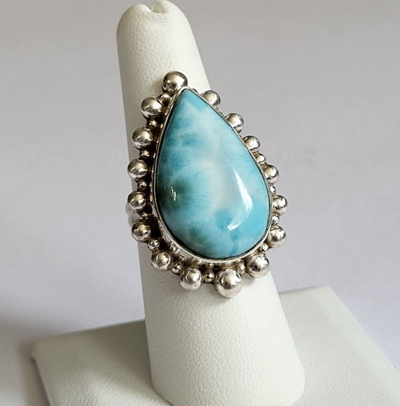 Larimar Sterling Silver Artisan Ring