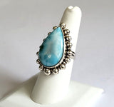 Larimar Sterling Silver Artisan Ring