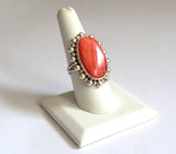 Red Spiny Oyster Sterling Silver Ring