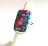 Spiny Oyster Turquoise Inlay Sterling Silver Ring