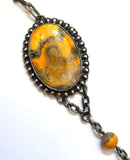 Large Bumble Bee Jasper Sterling Silver Necklace