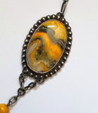 Large Bumble Bee Jasper Sterling Silver Necklace