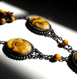 Large Bumble Bee Jasper Sterling Silver Necklace