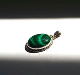 Bullseye Malachite Sterling Silver Pendant