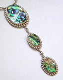 NZ Paua Abalone Sterling Silver Lariat Necklace