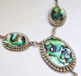 NZ Paua Abalone Sterling Silver Lariat Necklace