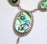 NZ Paua Abalone Sterling Silver Lariat Necklace