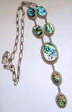 NZ Paua Abalone Sterling Silver Lariat Necklace