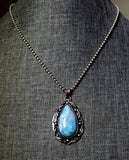 Larimar AAA Cab 925 Sterling Silver Pendant With Chain JILLIAN VO ~ USA