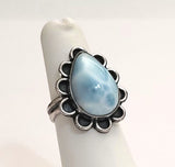 Larimar 925 Sterling Silver Ring 5 ¼ ~ JILLIAN VO ~ USA MADE