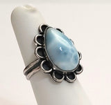 Larimar 925 Sterling Silver Ring 5 ¼ ~ JILLIAN VO ~ USA MADE