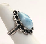 Larimar 925 Sterling Silver Ring 5 ¼ ~ JILLIAN VO ~ USA MADE