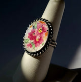 Coquette Sterling Silver Cameo Ring 7 ½ Antique Lord Nelson Marina Chintz