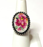 Coquette Sterling Silver Cameo Ring 7 ½ Antique Lord Nelson Marina Chintz