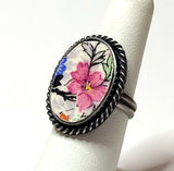 Coquette Sterling Silver Cameo Ring 7 Antique Lord Nelson Marina Chintz