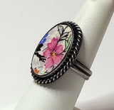 Coquette Sterling Silver Cameo Ring 7 Antique Lord Nelson Marina Chintz