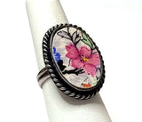 Coquette Sterling Silver Cameo Ring 7 Antique Lord Nelson Marina Chintz