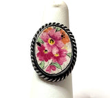 Coquette Sterling Silver Cameo Ring 6 Antique Lord Nelson Marina Chintz