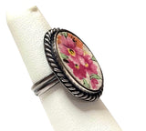 Coquette Sterling Silver Cameo Ring 6 Antique Lord Nelson Marina Chintz