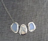 Beach Glass Surf Tumbled Antique Pottery Shard Sterling Silver Necklace