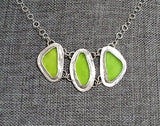 Key Lime Green Beach Sea Glass Genuine Surf Tumbled Sterling Silver Necklace