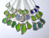 Large Beach Glass Genuine Surf Tumbled Key Lime Sterling Silver Necklace