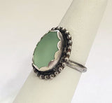 Beach Sea Glass Seafoam Blue Green Ring 6 1/2 Sterling Silver JILLIAN VO ~ USA