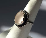 Beach Sea Glass Soft Mauve Ring 6 1/2 Sterling Silver JILLIAN VO ~ USA