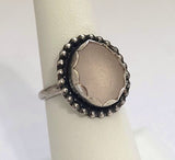 Beach Sea Glass Soft Mauve Ring 6 1/2 Sterling Silver JILLIAN VO ~ USA