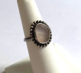 Beach Sea Glass Bi-Color Mauve Ring 6 1/2 Sterling Silver JILLIAN VO ~ USA