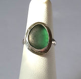 Beach Sea Glass Green Blue Ring 4 3/4 Sterling Silver JILLIAN VO ~ USA MADE