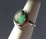 Beach Sea Glass Green Blue Ring 4 3/4 Sterling Silver JILLIAN VO ~ USA MADE