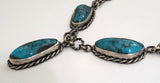 Beautiful Kingman Turquoise Sterling Silver Necklace