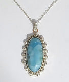 Larimar Sterling Silver Artisan Necklace Pendant