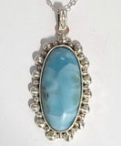 Larimar Sterling Silver Artisan Necklace Pendant