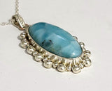 Larimar Sterling Silver Artisan Necklace Pendant