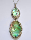 New Zealand Paua Abalone Sterling Silver Necklace Pendant