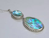 New Zealand Paua Abalone Sterling Silver Necklace Pendant