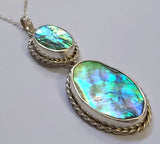 New Zealand Paua Abalone Sterling Silver Necklace Pendant