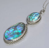 New Zealand Paua Abalone Sterling Silver Necklace Pendant